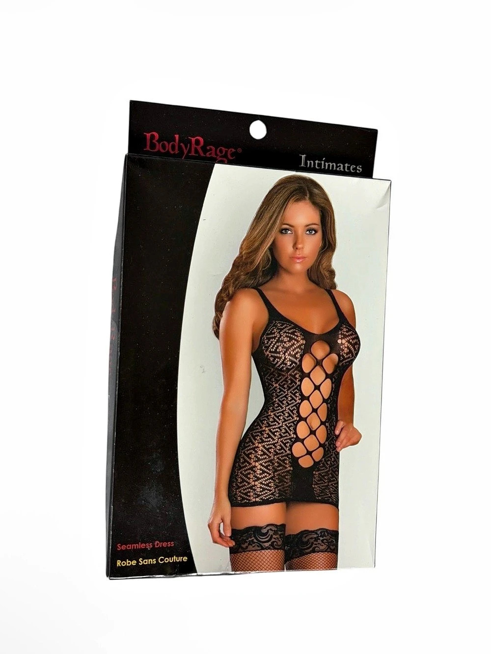 NWT BodyRage Seamless Black cutout lingerie dress one size fits most